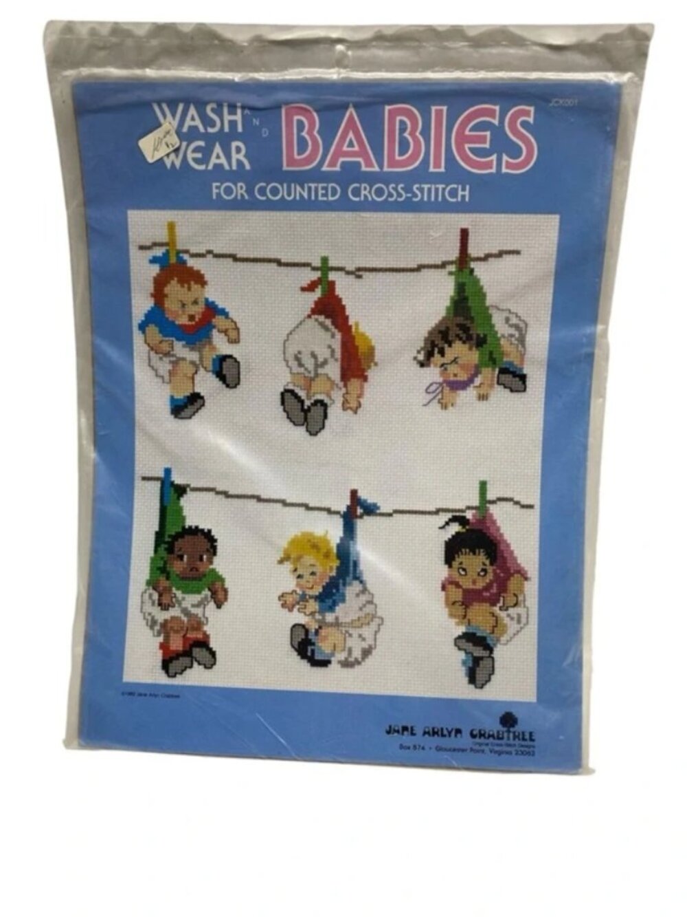 8A Wash 'n Wear Babies Cross-Stitch Kit DIY nursery projects Baby Clothesline